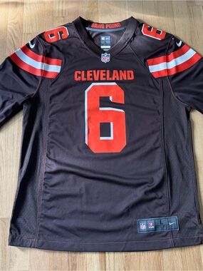 NFL Cleveland Browns Brown and Orange #6 Jersey